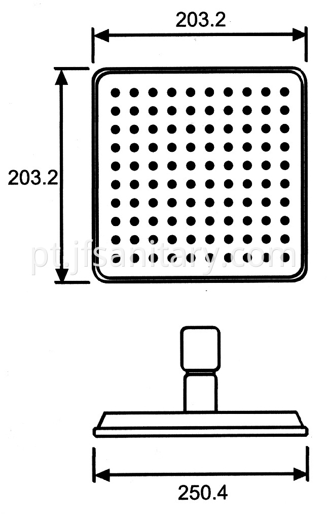 Size Of Unique Square Top Shower